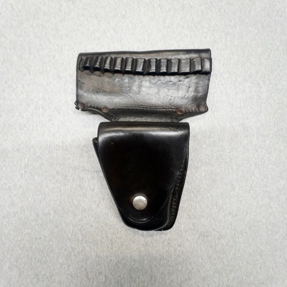 Vtg Safety Speed Holster Utility‎ Belt Ammo Cartridge Pockets Worn Leather USA